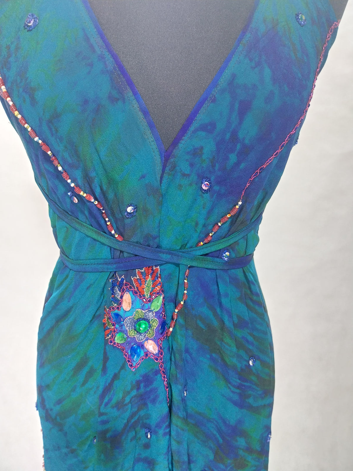 Das lange Magische Kleid Ocean Flower