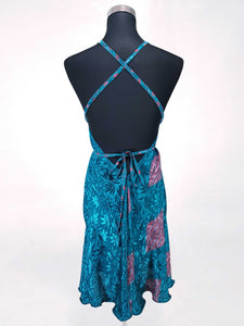 Das kurze Magische Kleid Blau-Türkis
