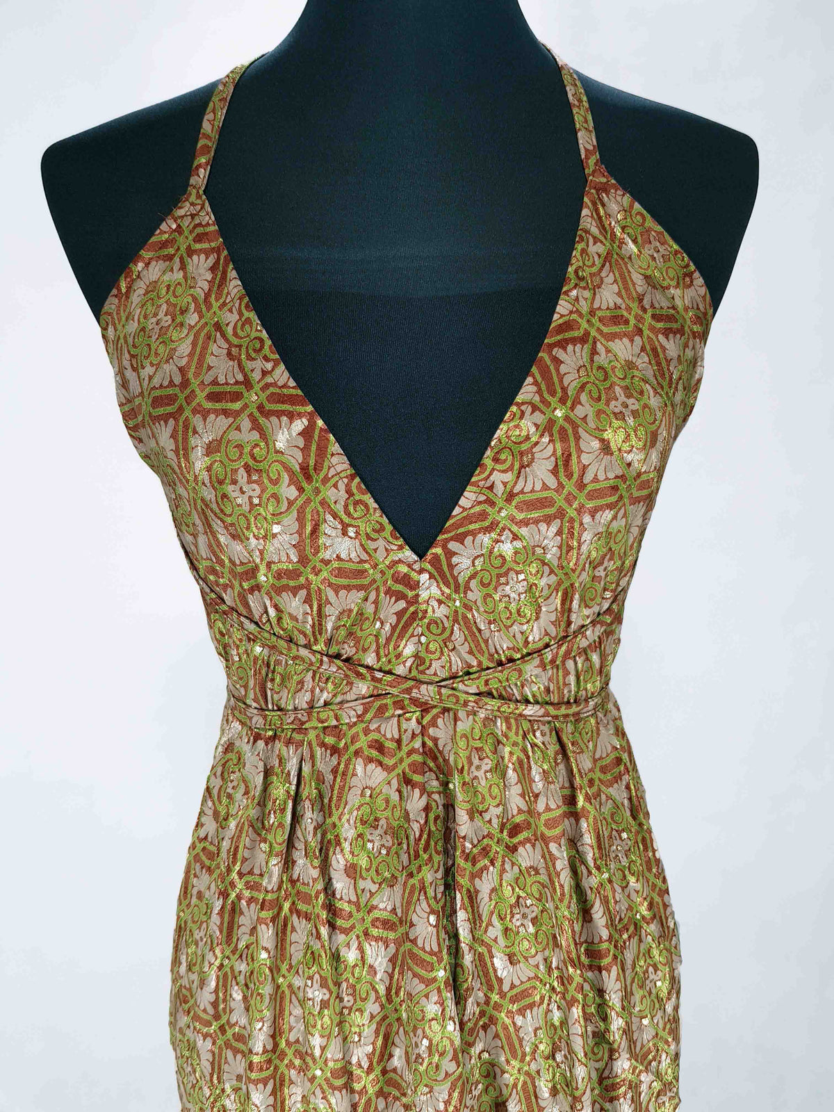 Das lange Magische Kleid dezentes Braun-Grün