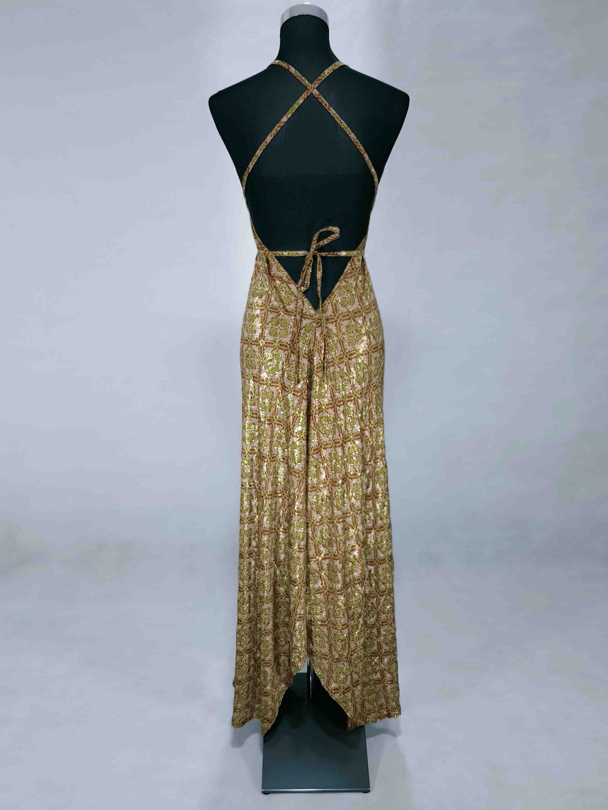 Das lange Magische Kleid dezentes Braun-Grün