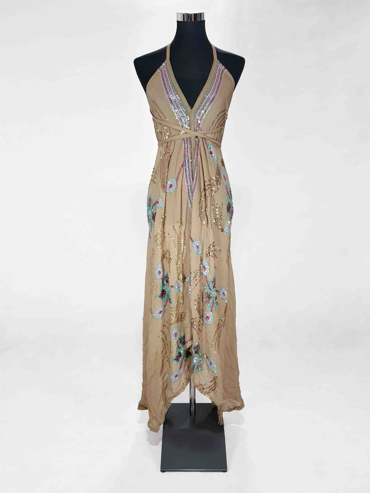 Das lange Magische Kleid verführerisches Nude