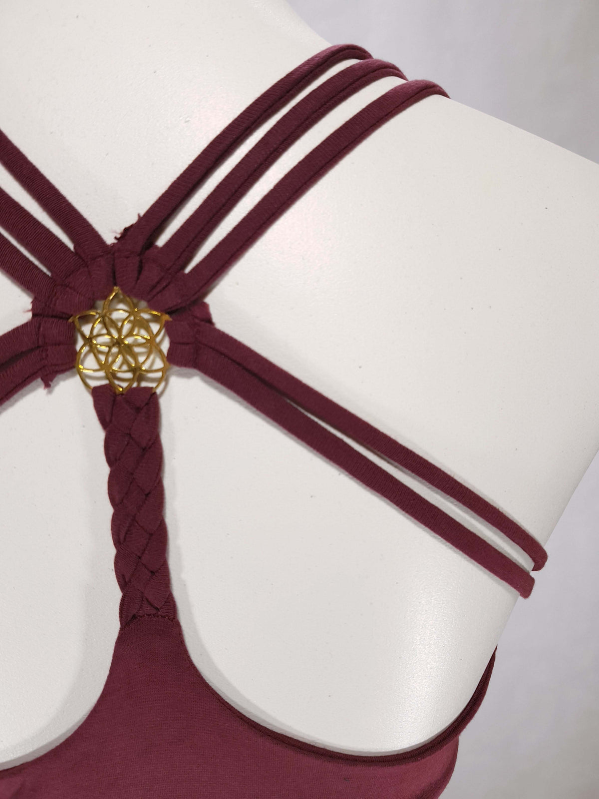 Bandeau Blume des Lebens Wein-Rot