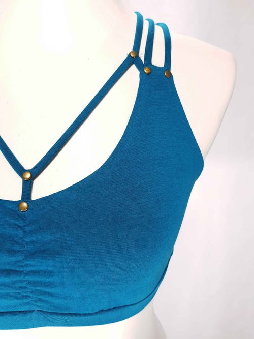 Bandeau Blume des Lebens Blau-Türkis