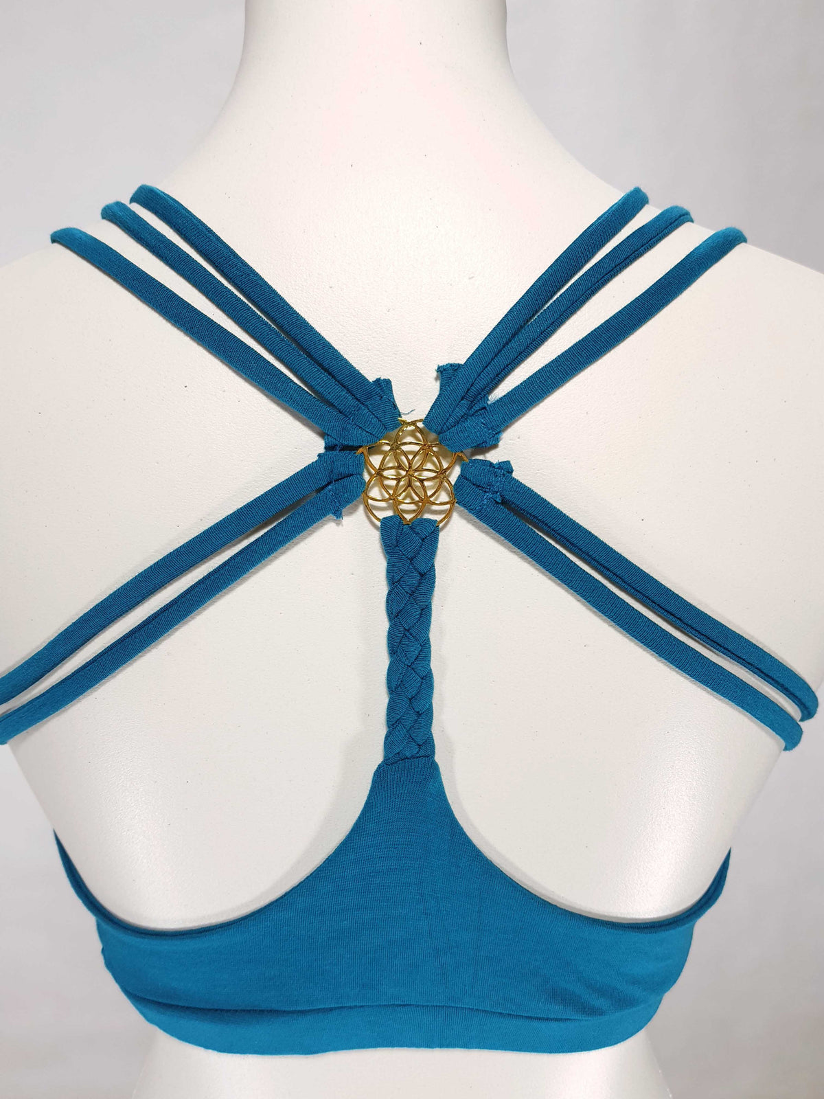 Bandeau Blume des Lebens Blau-Türkis